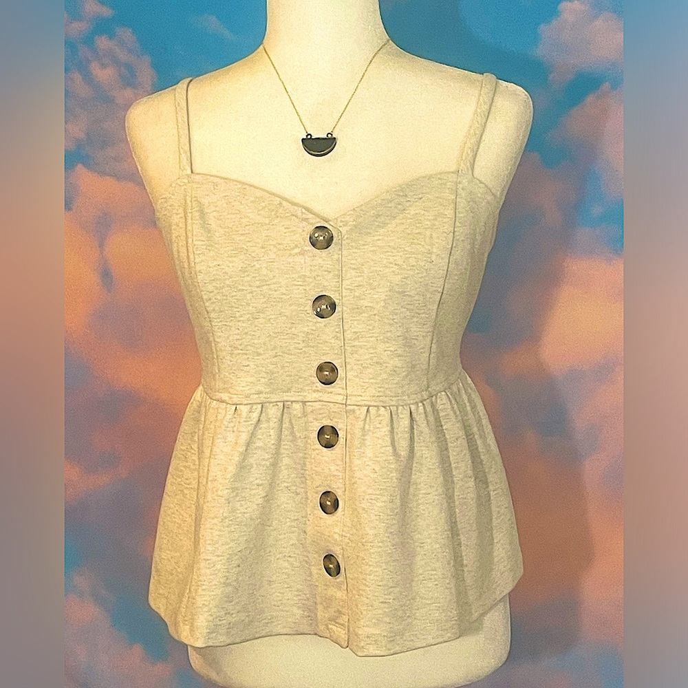 Simple and Sweet Women’s Oatmeal Jersey Babydoll Camisole (Medium)